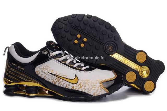 Hommes Nike Shox 93 Blanc Noir Or